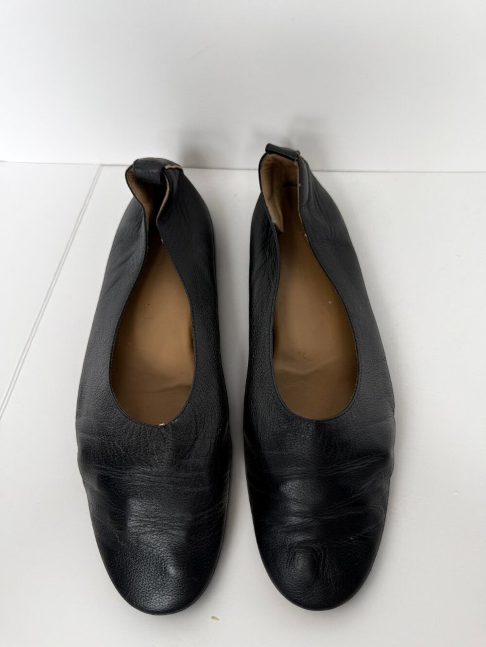 Everlane The Day Glove Black Pebbled Italian Leather Ballet Flats Womens 10.5